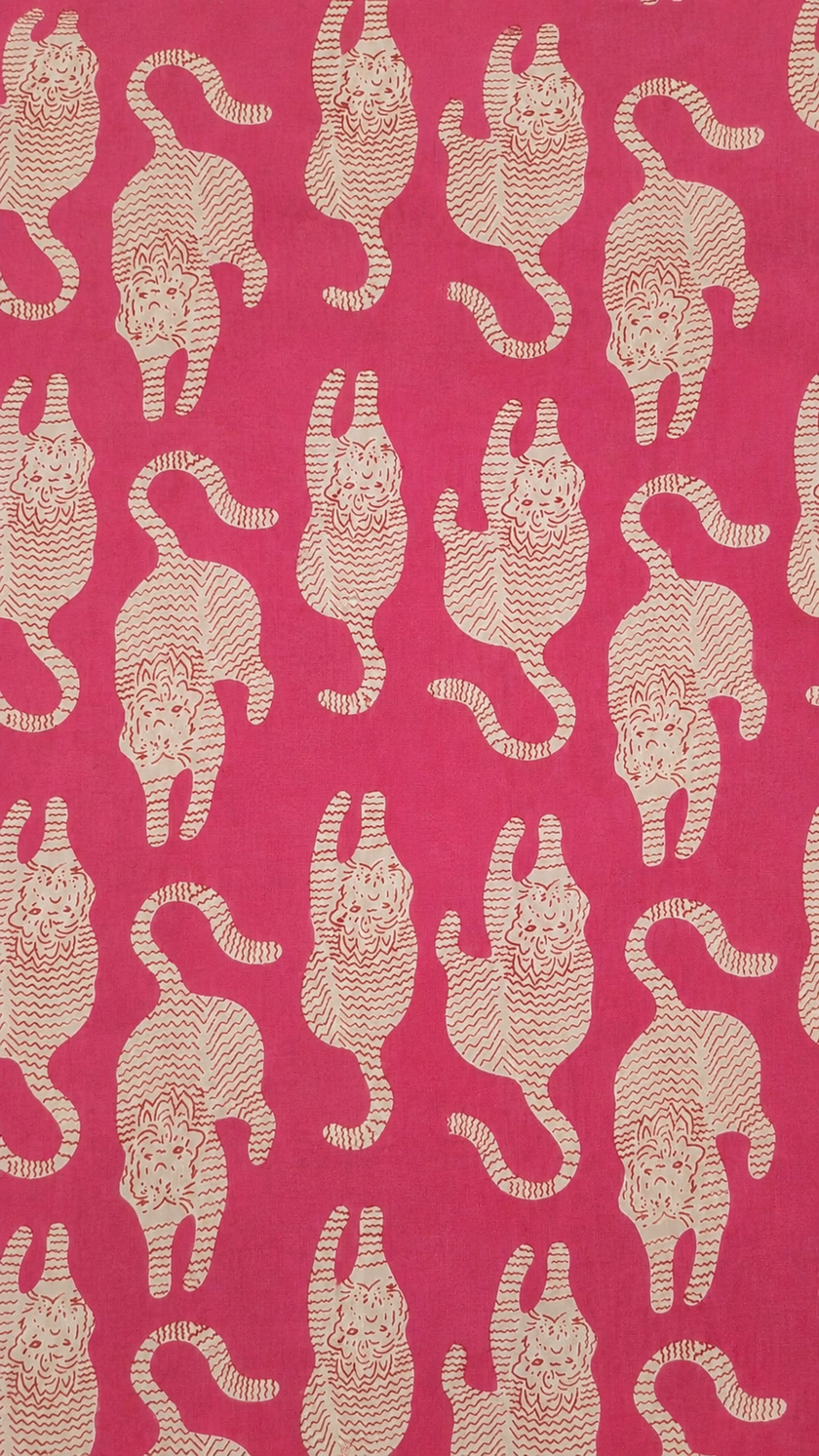 KIMONO DLOUHÉ TYGR RŮŽOVÝ