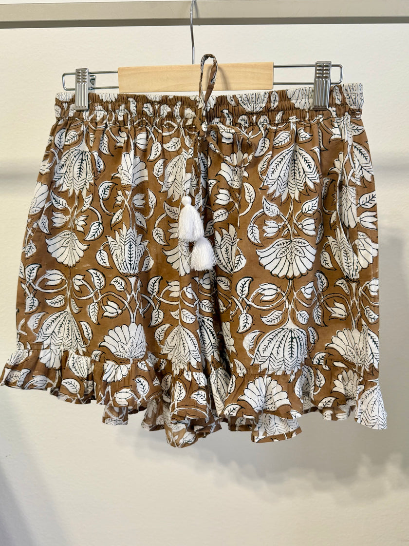 RUFFLE COTTON SHORTS LOTUS