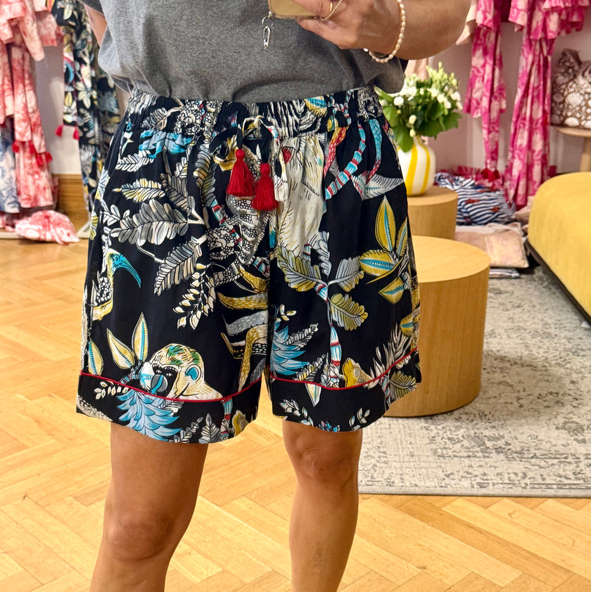 BOXY COTTON SHORTS OPICE ČERNÁ