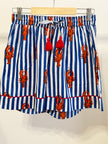 BOXY COTTON SHORTS HUMR PRUHOVANÝ SVĚTLE MODRÝ