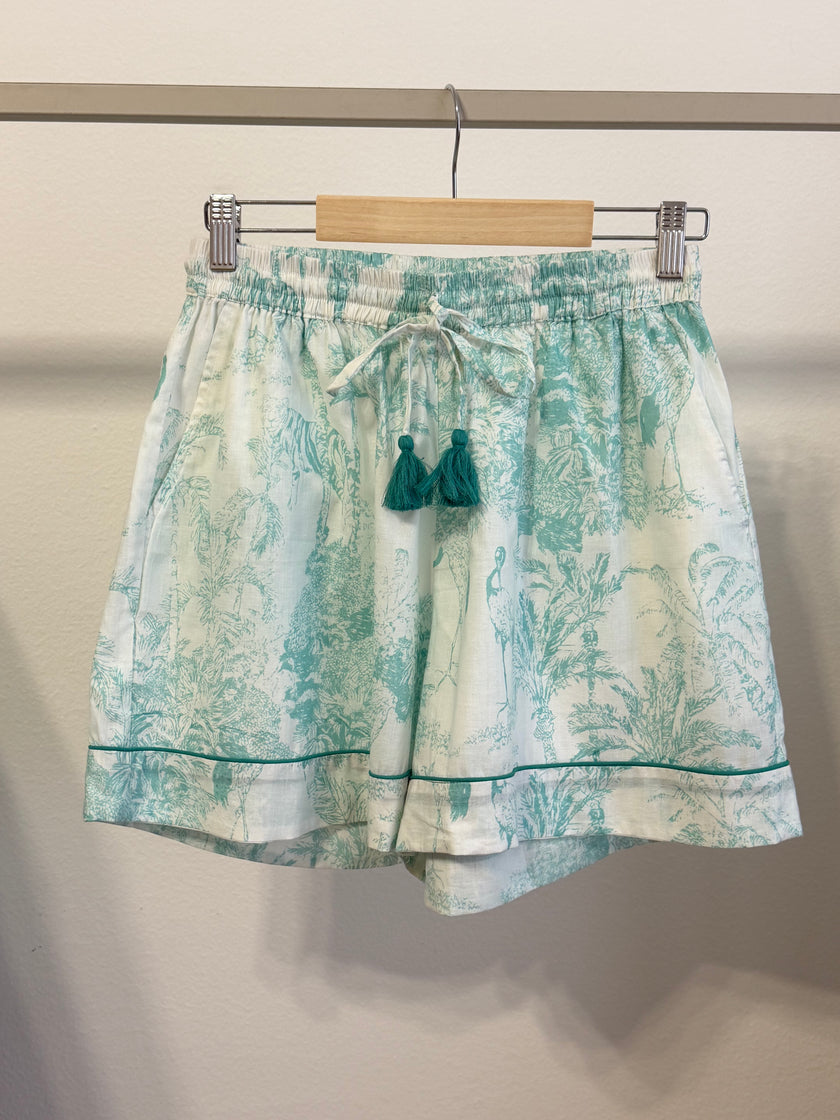 BOXY COTTON SHORTS PALMA ZELENKAVÁ