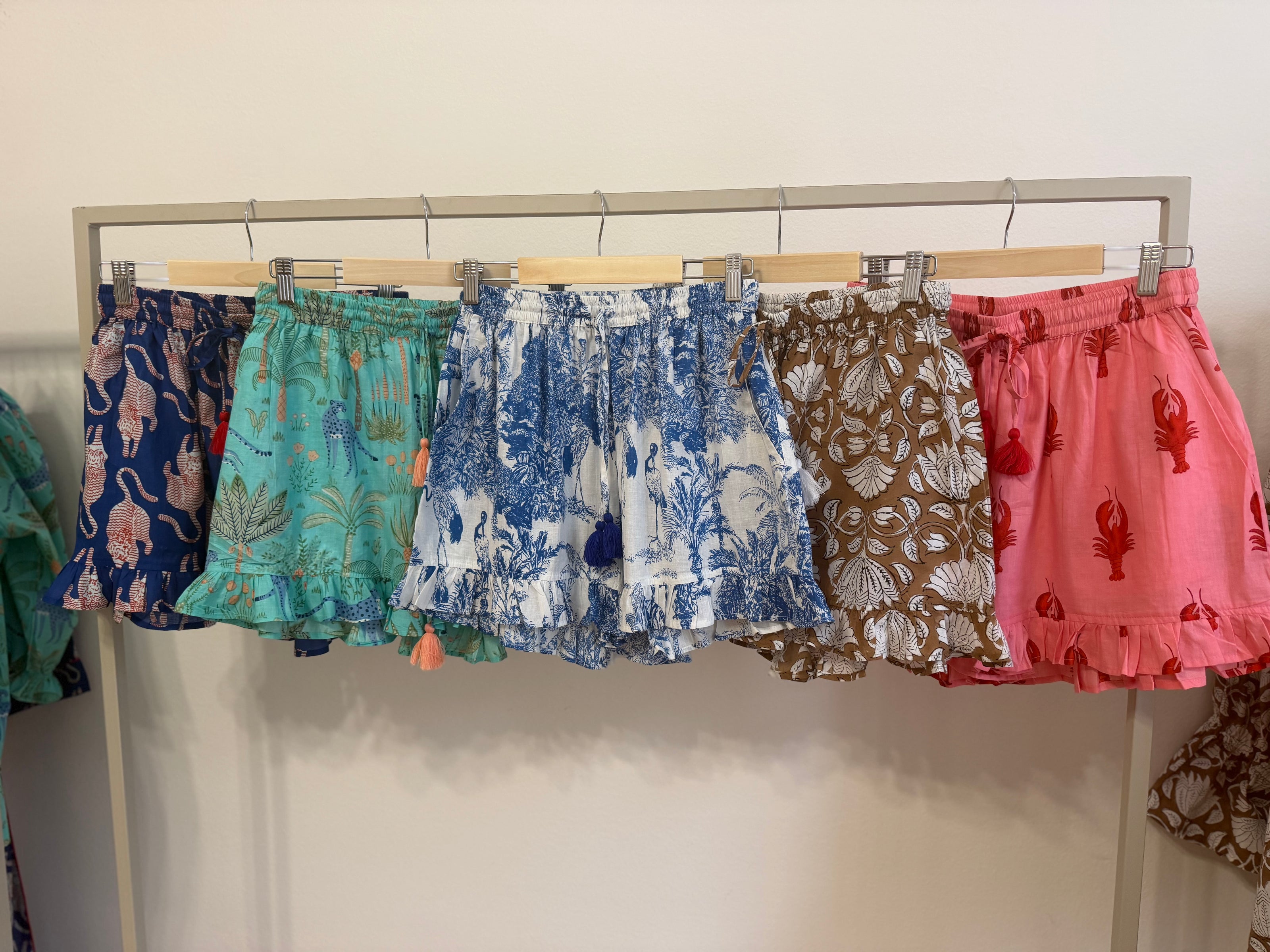 RUFFLE COTTON SHORTS TYGR MODRÝ
