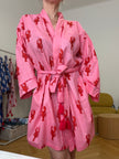KIMONO KRÁTKÉ HUMR RŮŽOVÝ