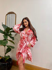 KIMONO KRÁTKÉ PALMA ČERVENÁ