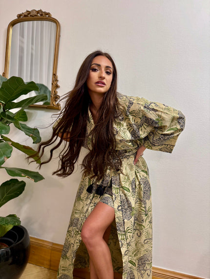 KIMONO DLOUHÉ SAFARI BÉŽOVÁ
