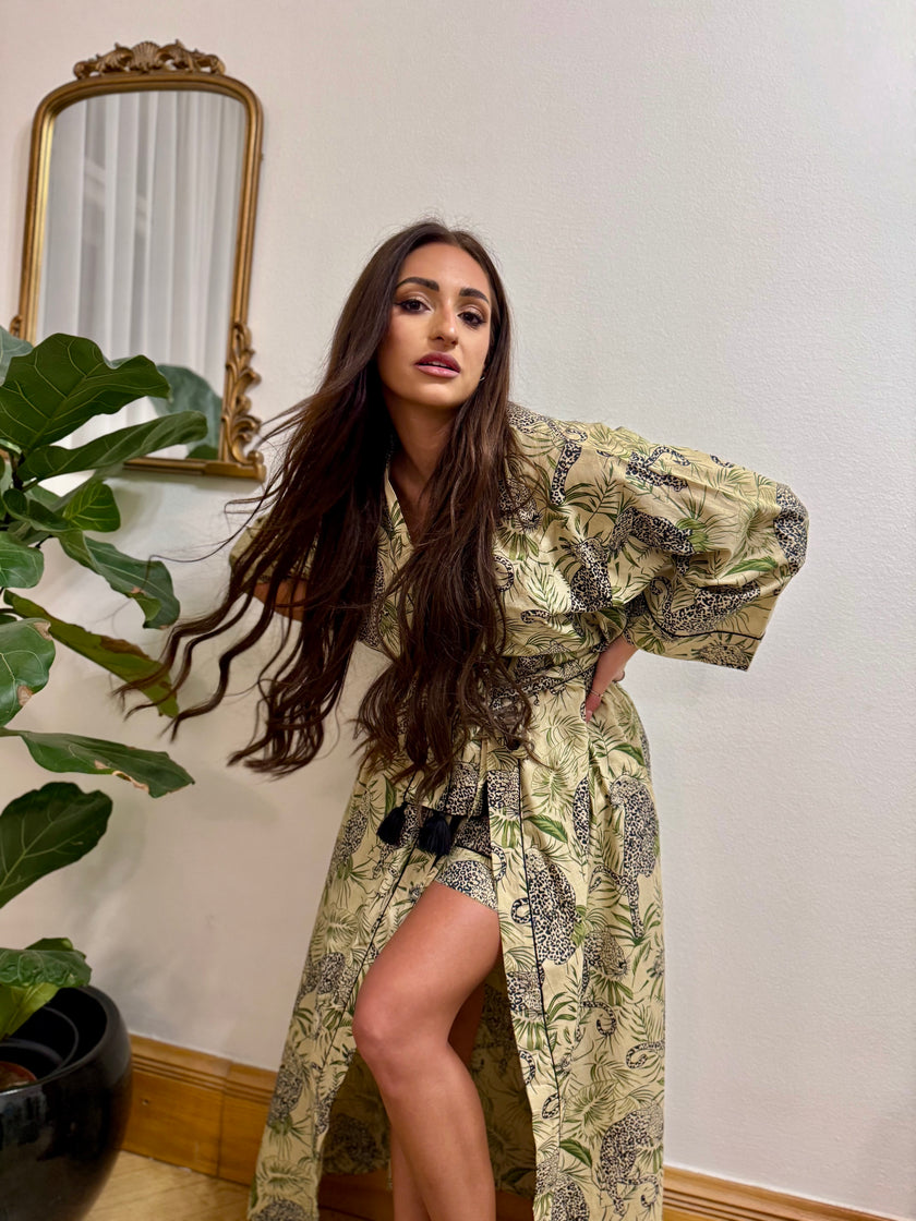 KIMONO DLOUHÉ SAFARI BÉŽOVÁ