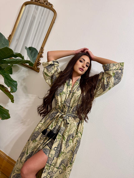KIMONO DLOUHÉ SAFARI BÉŽOVÁ
